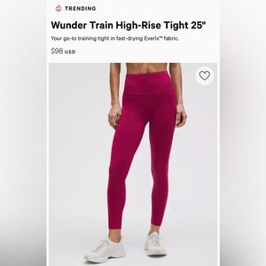 Lululemon Wunder Train High Rise Tight Leggings 25”